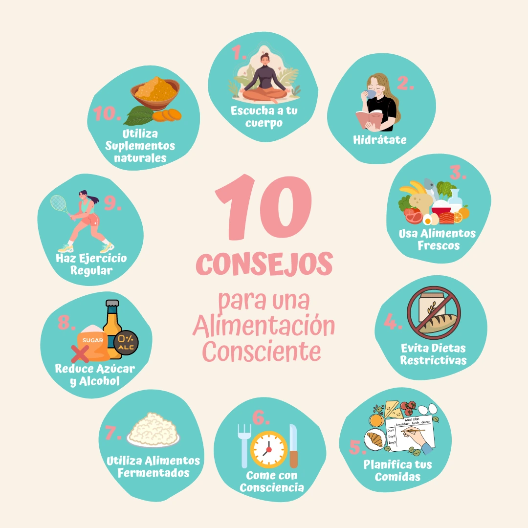 10 Consejos para una Alimentación Consciente Después de las Vacaciones por Mayte Castellano nutricionista integrativa
