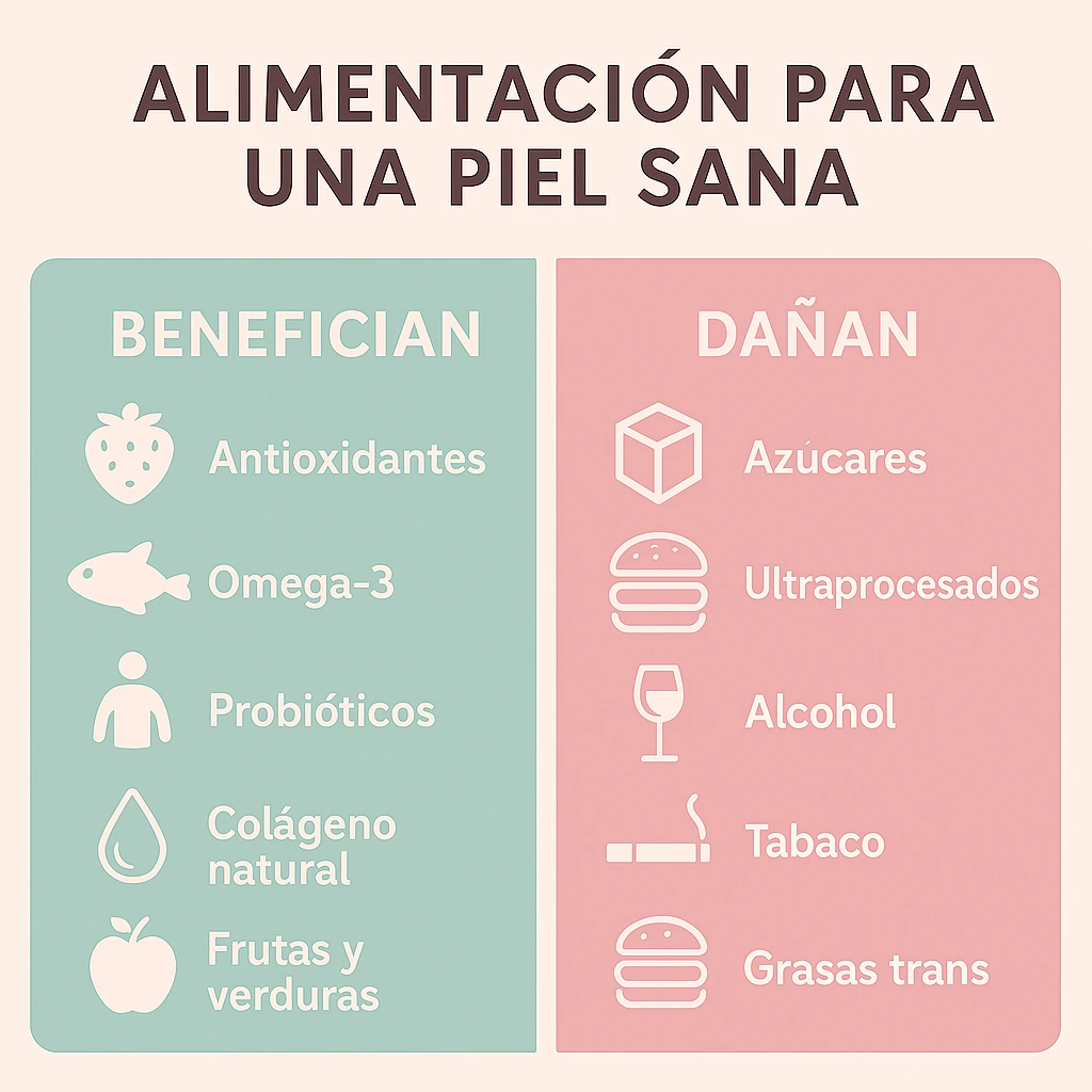 Lo que Comes se Refleja en tu Piel:
Alimentación para una Piel Sana