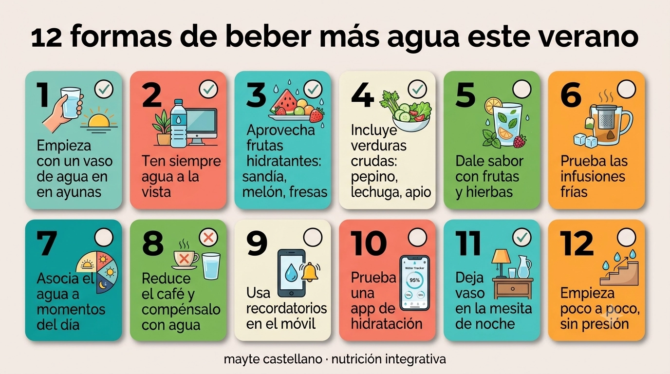 12 formas sencillas de beber más agua este verano